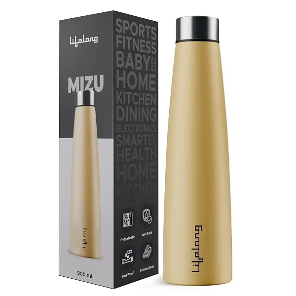 Lifelong Stainless Steel Water Bottle 900ml | Durable, Leak-Proof, Easy Grip, Rust Free, Easy-to-Clean, Odour-Free Bottle with Secure Cap for School, Travel, Gym & Work (LLBT03, Be — Linkbiz SmartDeal's