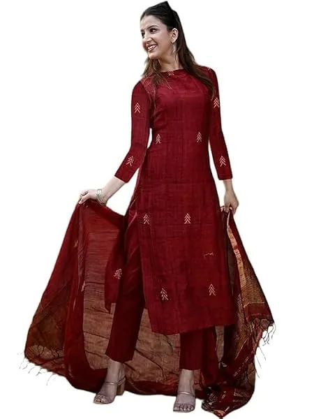 ANNI Designer Viscose Printed Straight Kurta with Pant and Dupatta for Women | Viscose 3/4 Sleeve | High Neck | Ethnic Wear Casual Wear — Linkbiz SmartDeal's