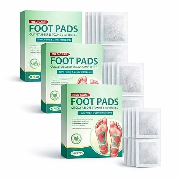 Foot patch (pack of 3) Herbal And Gentle Ingredient Detox Foot Pads, Natural Ingredients for Sleep Aid, Pain Relief, Toxin Removal with Bamboo Vinegar and Acupoint Micro-Massage Te — Linkbiz SmartDeal's