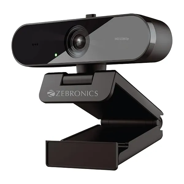 Zebronics FHD USB Webcam, 30FPS, 2P2G Lens, 2.0MP CMOS Sensor, Auto-White Balance, Auto-Exposure, Privacy Shutter, Built-in Mic, for Teams, FaceTime, PC/Laptop (Live Pro) — Linkbiz SmartDeal's