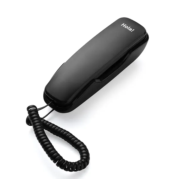 Hola! TF 510 Corded Landline Phone, Wall/Desk Mountable, Clear Call Quality, Compact Design, Redial/Mute/Hold Function (Made in India) (Black) — Linkbiz SmartDeal's