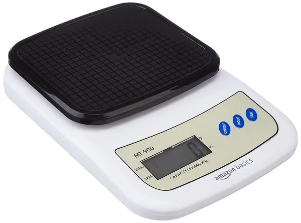 Amazon Basics Portable Digital Weighing Scale for Kitchen | Electronic Weighing Scale With Back light LCD Display and high precision sensors | Range of 1g-10 kg (Black) — Linkbiz SmartDeal's