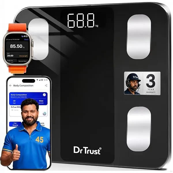 Dr Trust USA Legend Smart Scale | 20+ Parameters | US FDA approved | Unlimited Users Bluetooth BMI Weight Scale with 3 Years Warranty Weighing Machine & Body Fat Analyzer for Healt — Linkbiz SmartDeal's