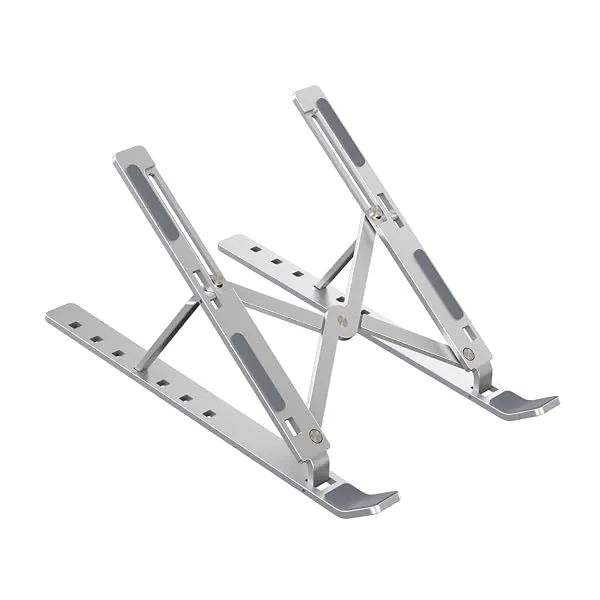Ant Esports ALS05 6-Angle Adjustable Aluminum Laptop Stand for Desk | Foldable Portable Ergonomic Tabletop Notebook Riser | Anti-Slip Design | for MacBook, HP, Dell, Lenovo & All L — Linkbiz SmartDeal's