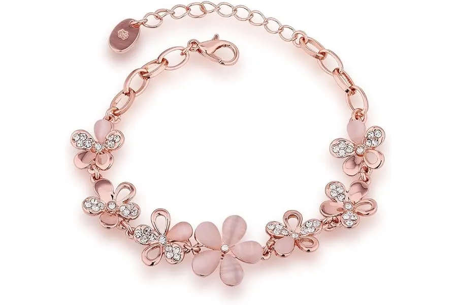 YouBella Jewellery Bracelets for Women Stylish Rose Gold Plated Crystal Bracelet Bangle Jewelle — Linkbiz SmartDeal's