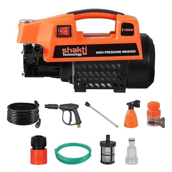 Shakti Technology S3 High Pressure Car Washer Machine 1800 Watts and Pressure 120 Bar for Cleaning Car, Bike & Home (S3) — Linkbiz SmartDeal's