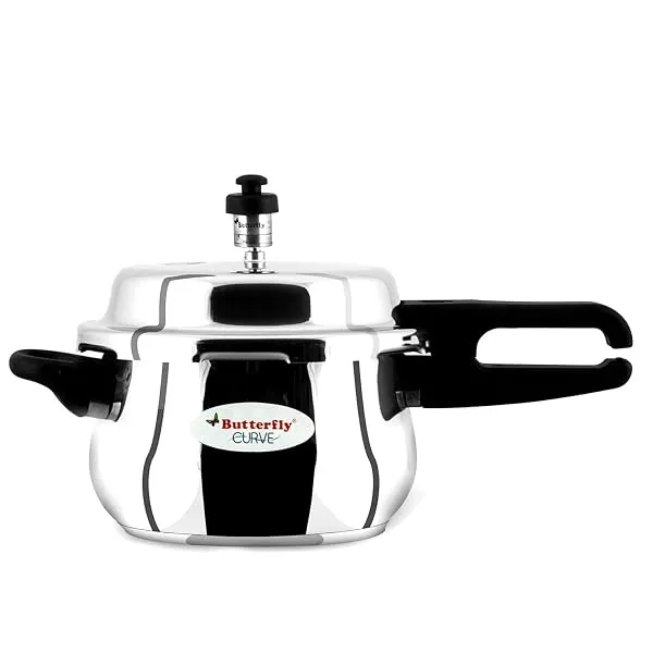 Butterfly Curve 3 Litres Stainless Steel Outer Lid Pressure Cooker | TRIPLY Base | Induction & Gas Stove Compatible | Triple Safety | ISI Certified | 5 Years Manufacturer's Warrant — Linkbiz SmartDeal's