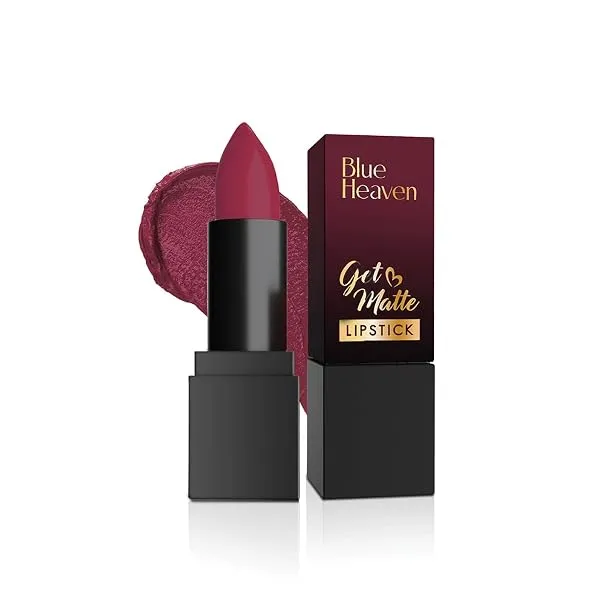 Blue Heaven Get Matte Lipstick | Soft Matte Finish and Lightweight Formula | Intense Pigment | Long-Lasting Lipsticks For Women | 203M | 4gm — Linkbiz SmartDeal's