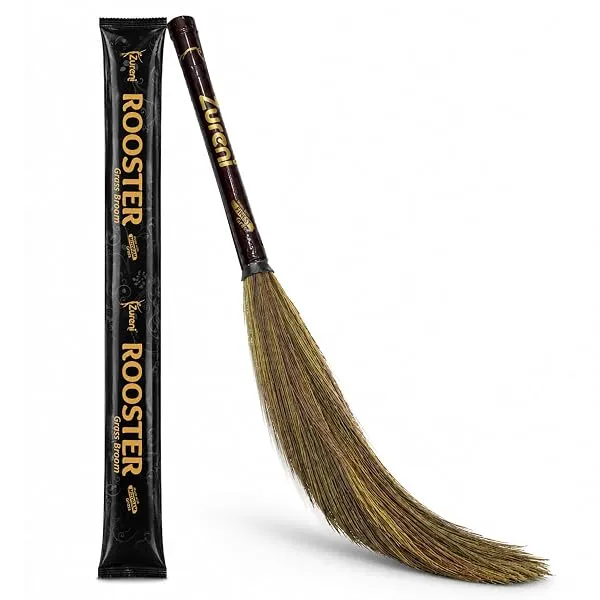 Zureni BR-01 Rooster Broom Phool Jhadu Natural Mizoram Heavy Duty 17.3 inchs Long Grass with Laminated Plastic Handle, Dust Removal, and Floor Cleaning — Linkbiz SmartDeal's