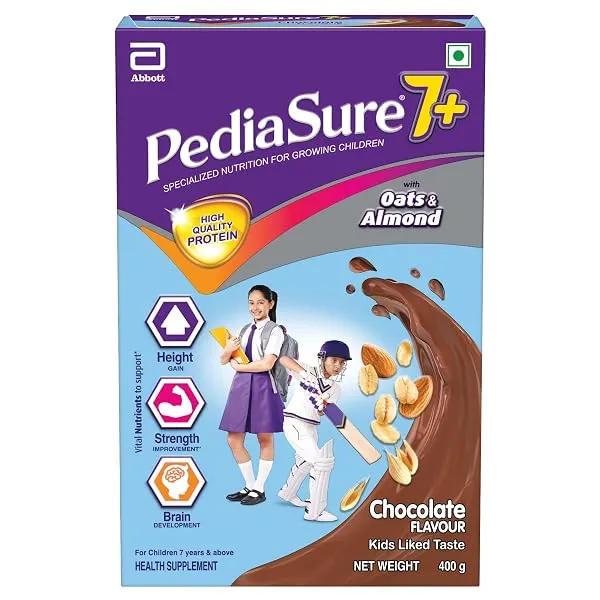 PediaSure 7+ Specialized Nutrition Drink Powder 400 Grams,Premium Chocolate Flavour With Oats & Almonds,For Growing Children,Supports Height Gain,Muscle Strength &Brain Development — Linkbiz SmartDeal's