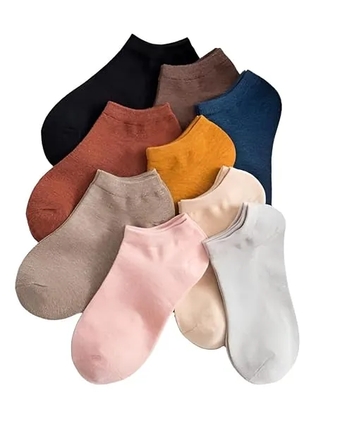 Ankle Length Cotton Socks for Women & Girls, Cute Pastel Colours, 5 Pairs — Linkbiz SmartDeal's