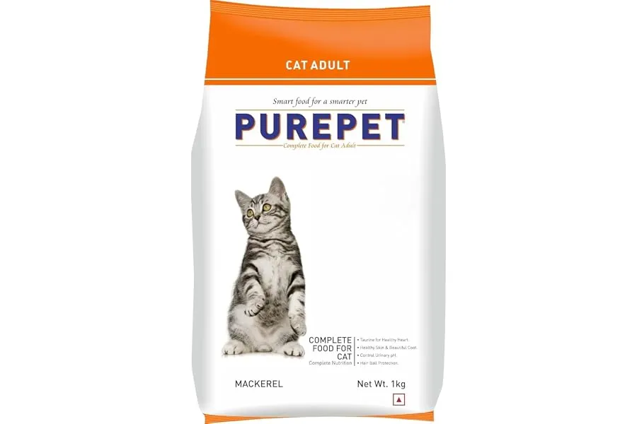 Purepet Adult Dry Cat Food 1kg | Mackerel Flavour | Hairball Protection | Heart Care with Tauri — Linkbiz SmartDeal's