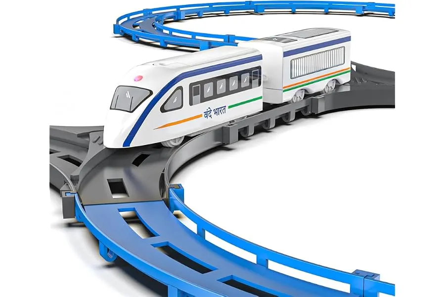 Mirana Vande Bharat Bullet Train Toy Set for Kids, Basic 43 pcs | Multiple Railway Track Layout — Linkbiz SmartDeal's