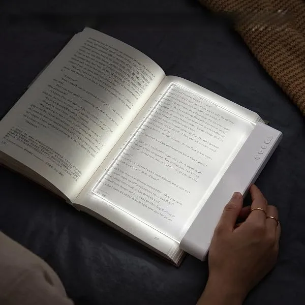 HEBEZON Rechargeable Clear LED Flat Reading Light, Full Page Dimmable Panel Lamp for Books in Bed at Night, 3 Color Temperatures, 99-Min Timer, Funny Gift for Readers, Kids, Adults — Linkbiz SmartDeal's