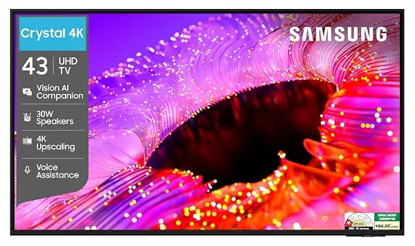 Samsung 43 inch (108cm) Crystal UHD 4K Vision AI 2026 Smart TV | 30W Speakers | 4K Upscaling | HDR10+ | 150+ Channels | 7 Years OS Upgrade | UA43UE86AHULXL — Linkbiz SmartDeal's