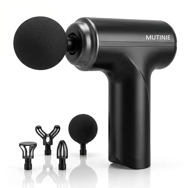 MUTINIE Massage Gun, Deep Tissue Muscle Massager, 6 Speeds, 4 Massage Heads — Linkbiz SmartDeal's