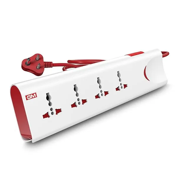 GM 3060 Extension Board 10Amp Output 250 Volts | 2 Mtr Extension Cord | Master Switch, Safety Shutter, 4 International Sockets | 2 Year Brand Warranty | Multi Plug Travel Adapter f — Linkbiz SmartDeal's