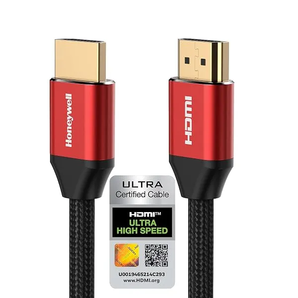 Honeywell HDMI Cable 2.1 with Ethernet, 8k@60Hz, 4K@120Hz UHD Resolution, (9.8ft/3M), 48 GBPS Transmission Ultra High Speed, Dolby DTS, eARC, 3D,Male-to-Male,Compatible with All HD — Linkbiz SmartDeal's