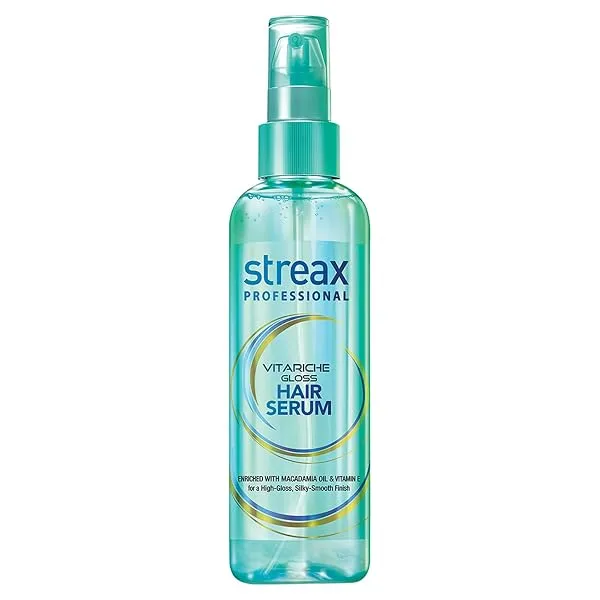 Streax Professional Vitariche Gloss Hair Serum, 200ml|for Dry Frizzy Hair|for Women|Enhance Shine and Smoothness, Anti Frizz |With Vitamin E & Macadamia Oil| For Curly Hair, Straig — Linkbiz SmartDeal's