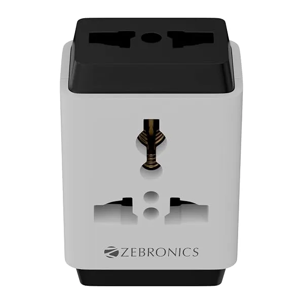 Zebronics 3 Pin Multiplug Travel Adapter With Universal Socket | 1440 Watts | 6 Amps | Compact & Durable Converter Plug for Travel, Home & Office Use (Power Plug 31) — Linkbiz SmartDeal's
