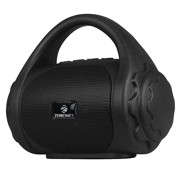 Zebronics ZEB-COUNTY 3W Wireless Bluetooth Portable Speaker With Supporting Carry Handle, USB, SD Card, AUX, FM & Call Function. (Black) — Linkbiz SmartDeal's