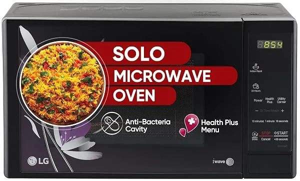 LG 20 L Solo Microwave Oven (MS2043BP, Black, Health plus Menu, I-Wave Technology, Indian Cuisine, Even Reheat & Defrost, Auto Cook Menu, Anti-Bacterial Cavity & Steam Clean) — Linkbiz SmartDeal's