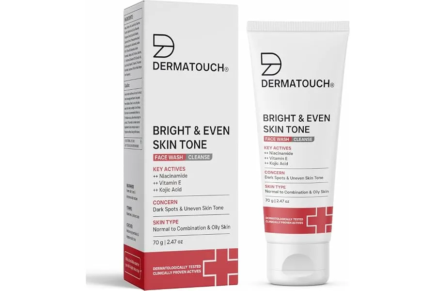 DERMATOUCH Bright & Even Tone Face Wash with Niacinamide, Vitamin E and Kojic Acid | For Tan, P — Linkbiz SmartDeal's