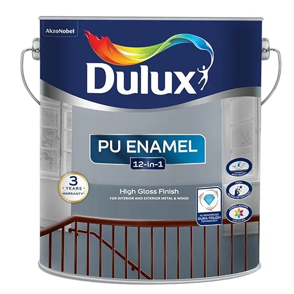 Dulux PU Enamel White 1 Litre High Gloss Finish Paint for Interior Exterior Metal & Wood Surfaces with Fast Drying Anti-Rust & Complete Coverage — Linkbiz SmartDeal's