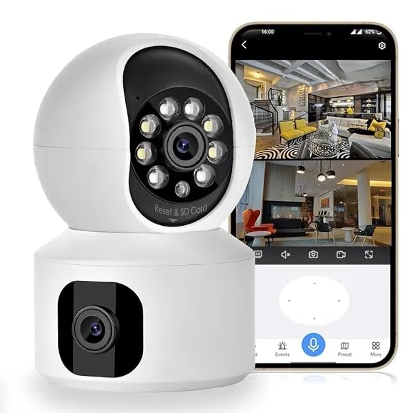 Dr Vision 5MP Indoor WiFi Smart CCTV Camera for Home | Full HD | Color Night Vision | Two Way Audio | Wireless Home Security Camera with Mobile App V380 Pro (CV Dual Lens) — Linkbiz SmartDeal's