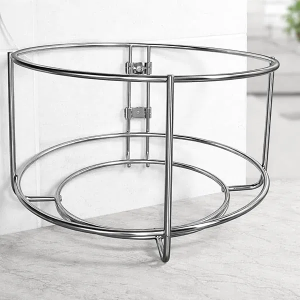 Mishrit Stainless Steel Dustbin Holder 10 Inch Kitchen Bin Stand for Modular Kitchen Under Sink Cabinet Bin Rack for Utility Area Balcony Wash Area Durable Rust Resistant — Linkbiz SmartDeal's