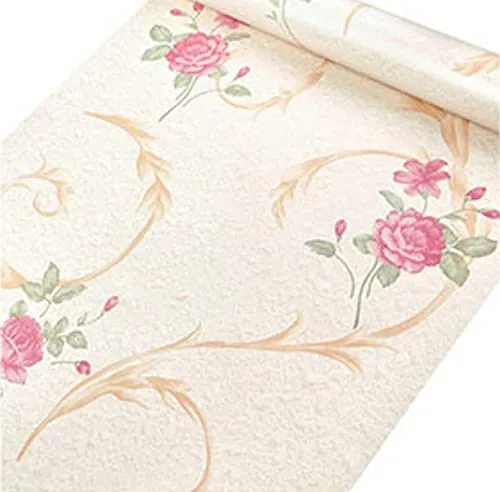 HOMEMATES Self-Adhesive Wallpaper Waterproof Old Furniture Vinyl Stickers Wooden Door Wardrobe Desktop PVC Wall Papers 45 X 304 CM (Rose Pink Floral) — Linkbiz SmartDeal's