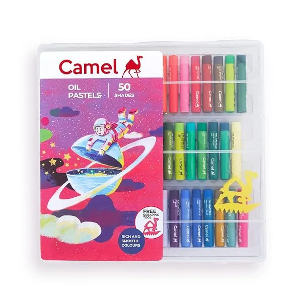Camel Oil Pastel with Reusable Plastic Box - 50 Shades,Multicolor — Linkbiz SmartDeal's