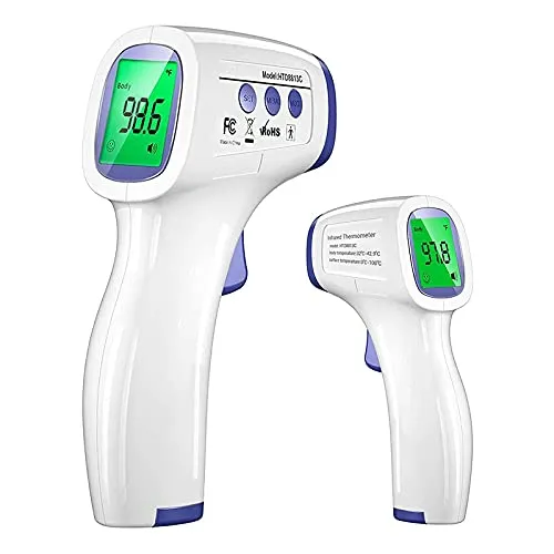 DR VAKU Infrared Digital Thermometer For Fever, Non-Contact Laser Infrared Thermometer Temperature Gun [Battery Included] - White and Blue, Plastic — Linkbiz SmartDeal's