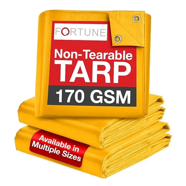 FORTUNE Tarpaulin Sheet Waterproof (6Ft x 6Ft) with 170 GSM, Virgin Material, UV Resistant,Aluminum Eyelets - Laminated, Heavy Duty Tadpatri, Tarpaulin Plastic Sheet for Covering ( — Linkbiz SmartDeal's