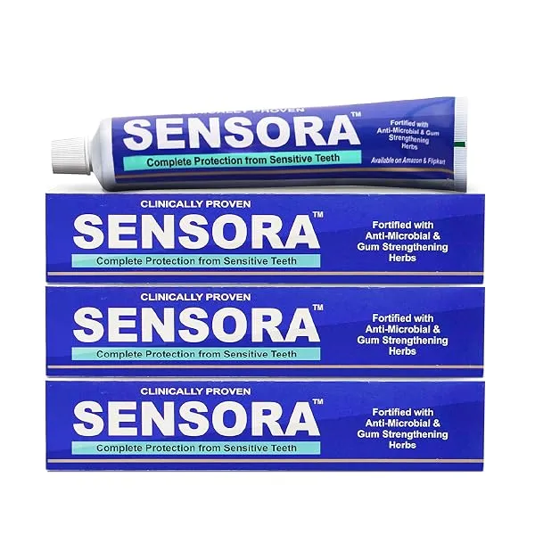 SENSORA Sensitivity Relief Toothpaste with Rapid Relief Formula | Herbal Ingredients | Ideal for Sensitive Teeth |Pack of 3 — Linkbiz SmartDeal's