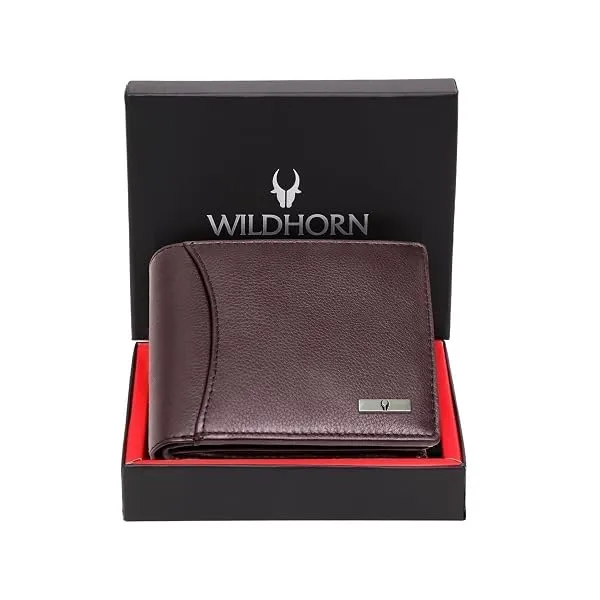WildHorn RFID Protected Leather Wallet for Men, Brown — Linkbiz SmartDeal's