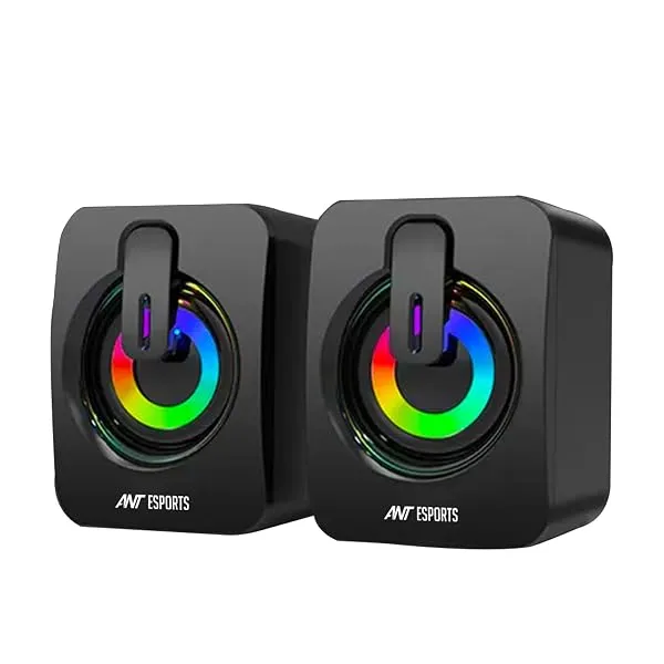 Ant Esports GS170 Gaming Speaker for PC, Stereo 2.0 USB Powered Desktop Speaker with 3.5 mm Aux-in, in-line Volume Control, RGB LED Lights Mini Multimedia Speakers for PC, Laptop, — Linkbiz SmartDeal's
