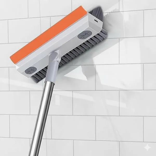 Bathroom Cleaning Brush with Wiper, Long Handle Floor Scrubber Brush with Water Wiper Blade, Heavy Duty Tile & Floor Cleaning Brush, Multipurpose Bathroom Kitchen Floor Cleaner Too — Linkbiz SmartDeal's