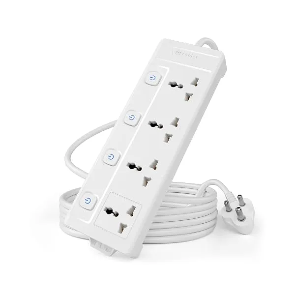 Cablet 250 Volts Extension Board 2500W 10A, 4 Universal Sockets, Individual Switches, 1.8M Heavy Duty Copper Wire, LED Indicator, Power Strip for Home and Office Use — Linkbiz SmartDeal's