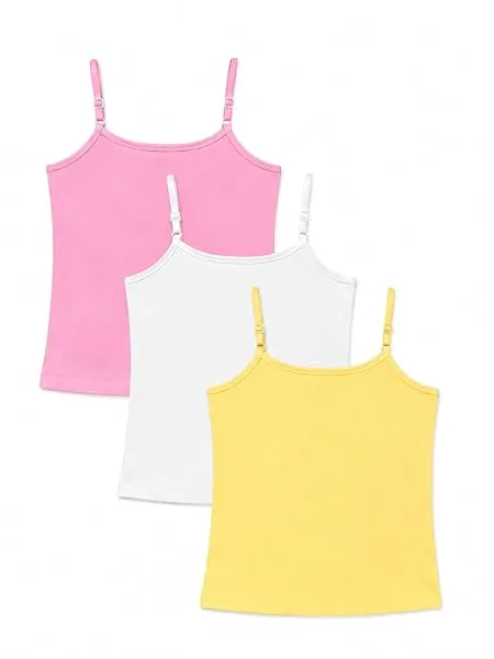 A.T.U.N. (ALL THINGS UBER NICE) Girls Premium Padded Cotton Camisole (Pack of 3) | Soft & Breathable Innerwear Slip for Preteen and Teen Girls | Stretchable Everyday Essential | Ag — Linkbiz SmartDeal's