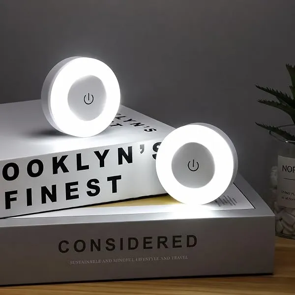 FLYNGO Touch Control Wireless LED Night Light, USB Rechargeable Magnetic Stick-On Light with Adjustable Brightness for Closet, Wardrobe, Bedroom, Hallway & Stairs (Pack of 2) — Linkbiz SmartDeal's