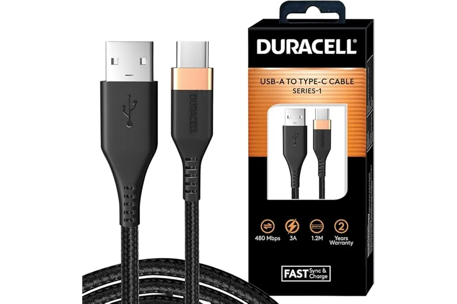 Duracell Usb-A To Type C, 65W Braided Sync&Fast Charging USB Cable, 3.9 Feet(1.2M), Qc 2.0/3.0 — Linkbiz SmartDeal's