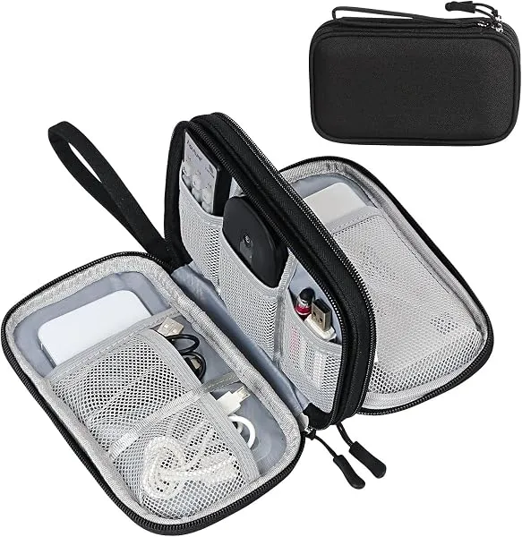SaleOn 8.3x5 Inch Tech Pouch Organizer with 1 Year Warranty – Portable Storage Organizer for USB Cable, Charger, Earphone, Power Bank, Hard Disk & Digital Gadgets, Travel Mobile Ba — Linkbiz SmartDeal's