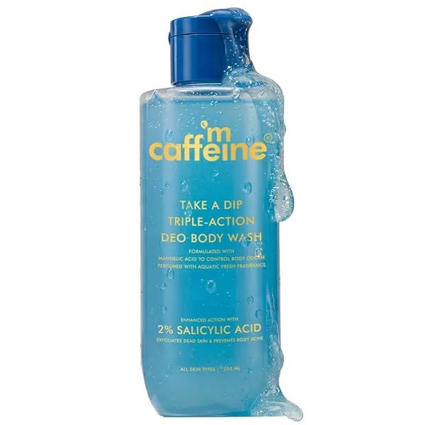 mCaffeine 2% Salicylic acid , 3-in-1 Perfume Body Wash - Odour Control, & Long Lasting Aqua Fresh Fragrance | Exfoliates & Smoothens Skin | Prevents Body Acne | Mandelic Acid | For — Linkbiz SmartDeal's