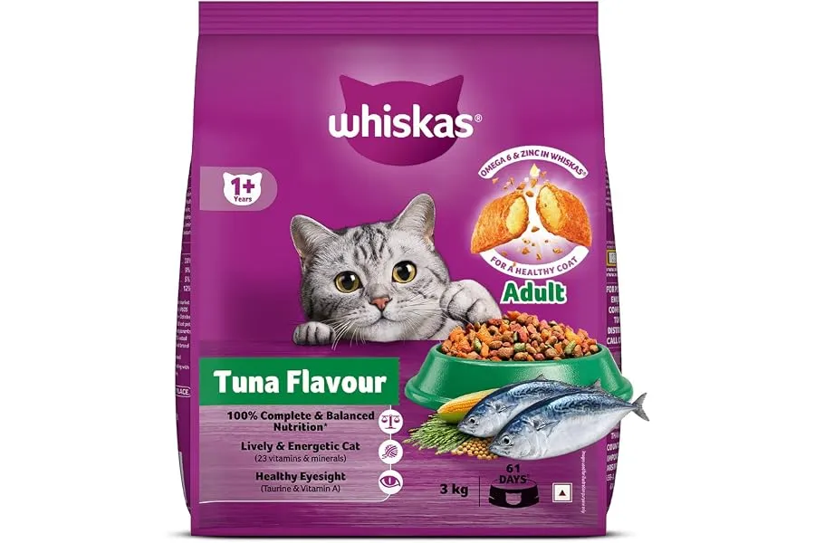 Whiskas Adult (1+ Years) Dry Cat Food, Tuna Flavour, 3 kg, Contains 41 Essential Nutrients, Com — Linkbiz SmartDeal's