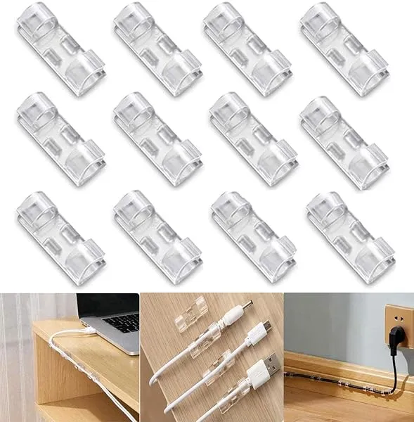 INOVERA (LABEL) 30 Pieces Wire Organizer Cable Management Clip Desktop Cord Hook with 3M Adhesive Foam (Transparent) — Linkbiz SmartDeal's
