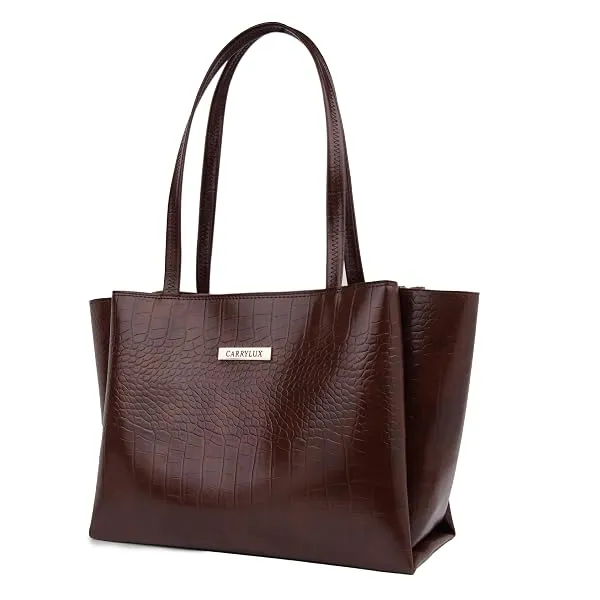 Carrylux Large Capacity Croco Pattern Tote Bags For Womens Big Purses And Handbags Ladies Big Shoulder Bag — Linkbiz SmartDeal's