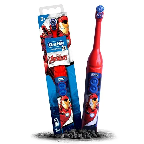 Oral-B Kids Iron Man Battery Electric Toothbrush, 90 Day Battery, 2 Year Warranty by Oral-B, IPX7 Water Resistant, Soft Bristles, Removes 100% More Plaque, 3+ Years — Linkbiz SmartDeal's