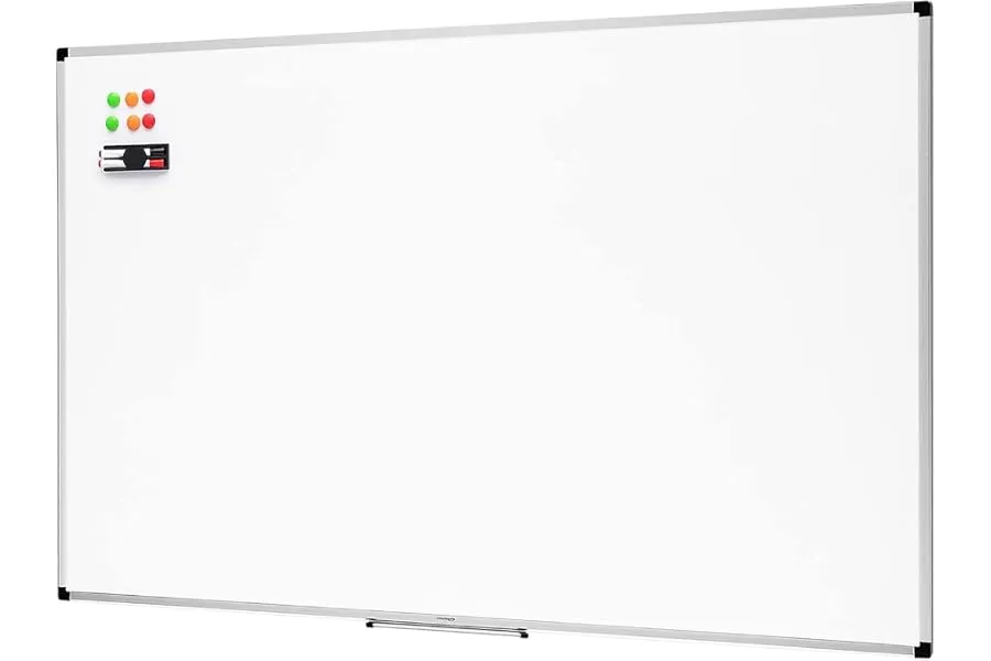 Amazon Basics Whiteboard Drywipe Magnetic with Pen Tray and Aluminium Trim, 90 cm x 60 cm (WxH) — Linkbiz SmartDeal's