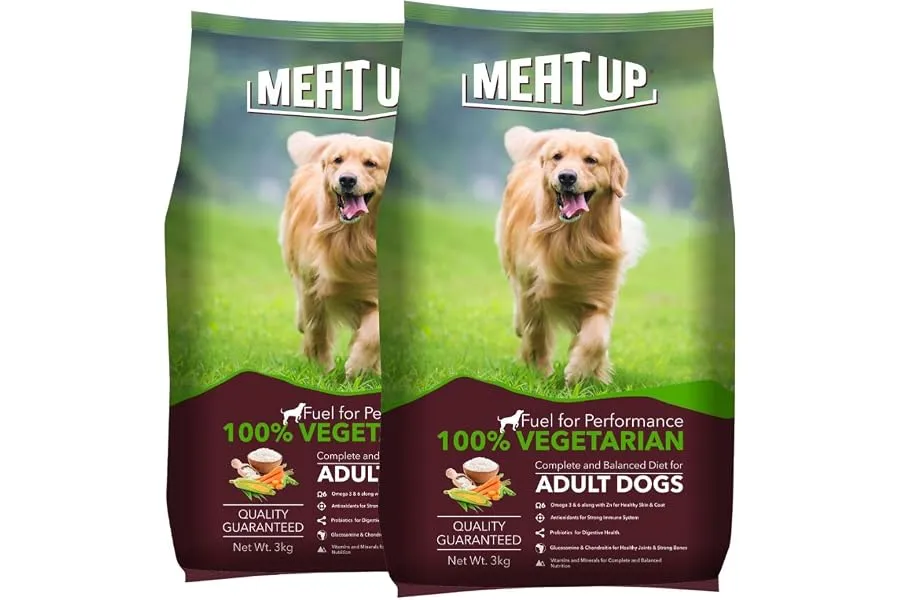 Meat Up Adult Dry Dog Food, 100% Vegetarian 3kg (Pack of 2) — Linkbiz SmartDeal's